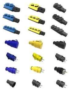 Gummikupplung IP44 Schuko Schukostecker 2 3 4-fach Steckdosenleiste IP54 230V - Bild 1 von 29