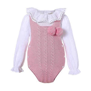 Baby Girl Jumpsuits White Shirt Pink Sweater Romper Infant Party Clothing Set US - Picture 1 of 10
