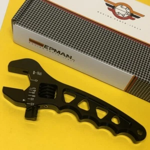 Alloy spanner adjustable for aero fittings AN3-12 Aluminium long handle black - Picture 1 of 3