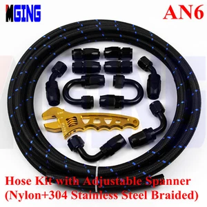 6an an-6 Acero Nylon Trenzado Línea de Combustible Manguera Extremo Herramienta Ajuste Tensor Tensor - Imagen 1 de 4