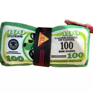 Bark Dog Toy Beagle Tender Dollar Bills Squeaker crinkle Tug Medium Gift NWT - Picture 1 of 8