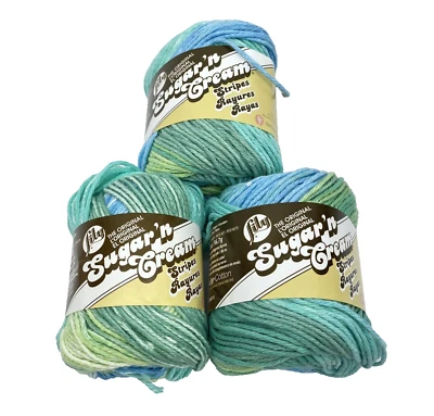 Nuevo Lote 3 Sugar 'N Cream 56,7 g - Rayas Country - Algodón Lirio 4/Hilos Medianos Foto 1 de 4