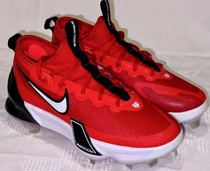 NIKE Force Zoom Trout 9 Elite Red White Black Metal Spike Baseball Cleats Mens 7 - Picture 1 of 8
