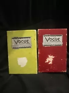 Vogue Playing Cards X 2 Vintage Art Deco Decks Deer Orange Red International - Picture 1 of 19