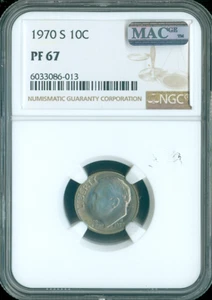 1970-S ROOSEVELT DIME PROOF NGC PF67 MAC QUALITY✔️ - Picture 1 of 2