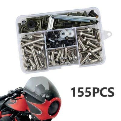 155X Steel Motorcycle airing Bolt Bodywork Screws Plate Screws Nut Hardware Part Foto 1 de 4