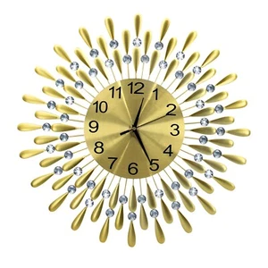 38cm Diamante Beaded Crystals Quartz Jeweled Wall Clock Home Decor Living Room - Picture 1 of 7