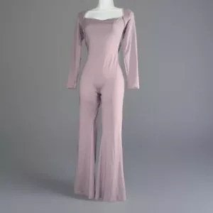 Neu Maxx Fit Clothing Co Damen rosa lila Langarm Herbst Overall MEDIUM - Bild 1 von 6