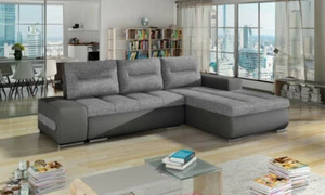 Ecksofa Sofa Textil Schlaf Bettfunktion Couch Sofas Couchen Eckgarnitur Polster - Bild 1 von 12