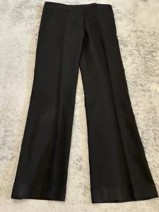 BCBG Maxazria Pants Size 4 Dress Trousers Black 100% Wool Flare Wide Leg Career - Picture 1 of 7