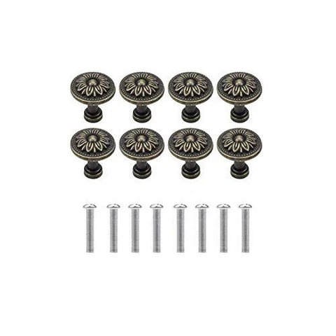 8 Pcs 32MM Retro Bronze Drawer Pull Handle, Vintage Drawer Knob, Kitchen Cabi Cover