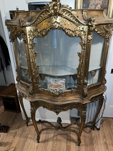 Antique French curio display cabinet vitrine Cover