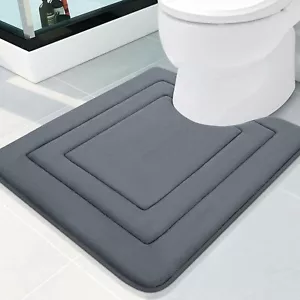 Toilet Rugs U-Shaped 24x20, Extra Soft 24" x 20" Contour Dark Grey - Picture 1 of 9