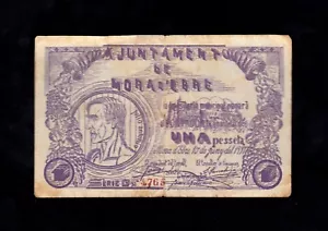 F.C. MORA D'EBRE (TARRAGONA) , 1 PESSETA 1937 , SERIE C , MBC , SUCIO . - Bild 1 von 2
