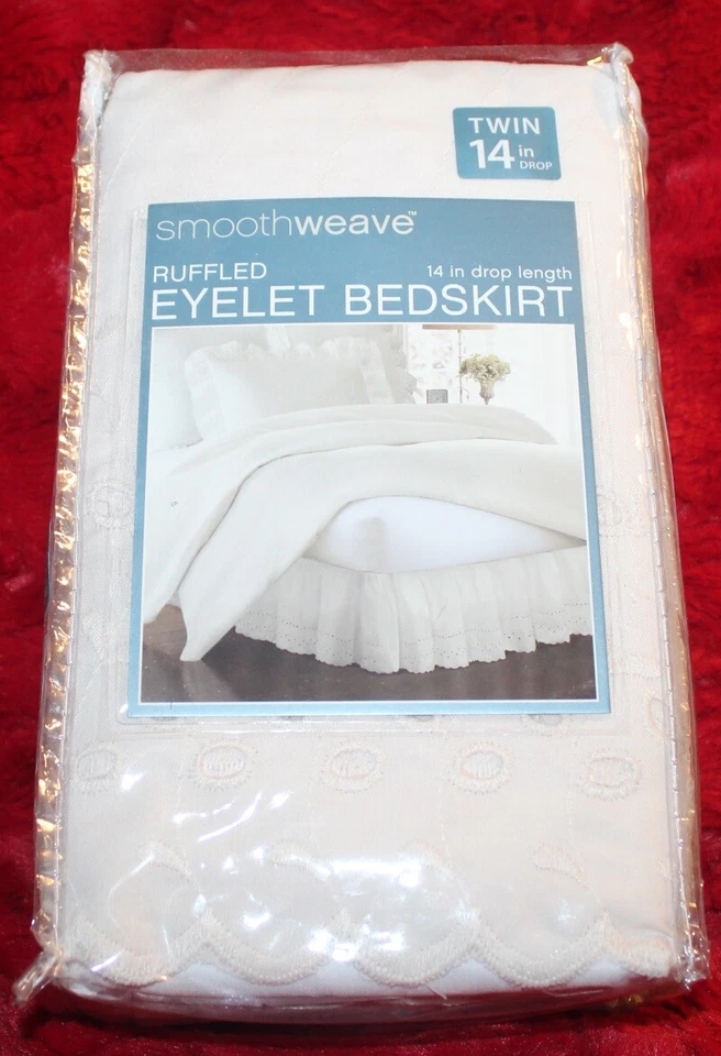 New Smoothweave™ 14-Inch twin ruffled eyelet Bed Skirt in ivory - Image 1 of 1