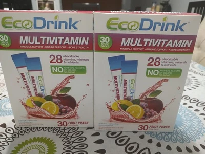 2 Boxes EcoDrink Complete Multivitamin Drink Mix, 60 Packets, (30 Per Box) Punch - Image 1 of 4