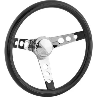 Grant 502 Classic Cruisin 3-Spoke Steering Wheel, 13-1/2 Inch, Chrome/ Black - Image 1 of 4