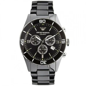 Emporio Armani Ceramica AR1421 Men's Wristwatch - Black - Picture 1 of 3