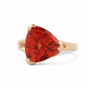 Trillion Cut Orange Saphir Solitär Ring 14K Gold 5,50 ct Lab Grown Größe 7,5 - Bild 1 von 9