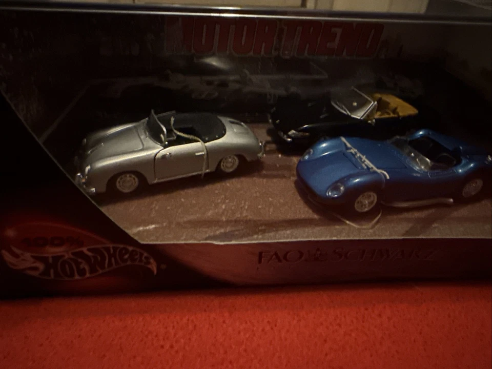 Hot Wheels Motor Trend FAO Schwarz Vintage Race Series Ferrari 365 Porsche 356 - Image 1 of 4