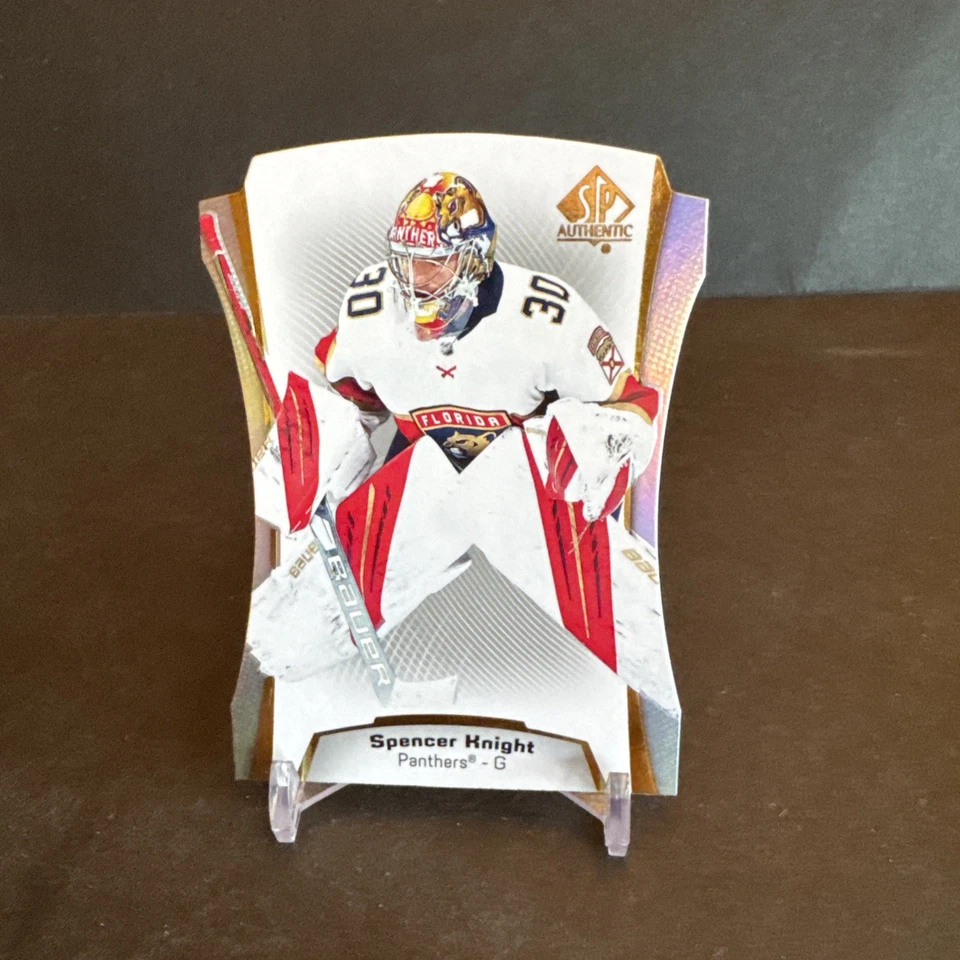 2021-22 Upper Deck SP AUTHENTIC DIE CUTS Hockey #DC-16 Spencer Knight EX/NM - Image 1 of 2