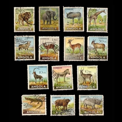 Angola, Scott 363/381, varios animales, 1953, usado, 111382 Foto 1 de 2