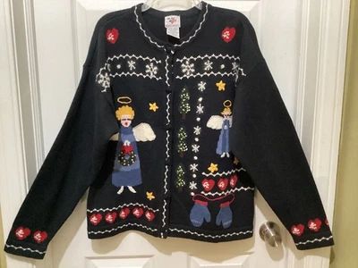 Suéter Cascanueces Vintage Mujer Feo Navidad Cárdigan Tejido Vacaciones Años 90~XL Foto 1 de 4