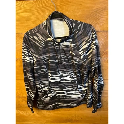Pullover Fila Sport Performance XL Gris Negro Blanco Estampado Animal Ropa Activa Mujer Foto 1 de 4