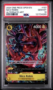 2024 ONE PIECE - EMPERORS IN THE NEW WORLD - NICO ROBIN OP09-107 ALT ART PSA 10 - Picture 1 of 2