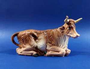 Vintage Fontanini Depose Italy Holiday Nativity Cow Bull w Spider Mark 5" - Picture 1 of 6