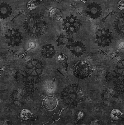 Tesoros de Acolchado - Steampunk Halloween 3 - Engranajes - Carbón, Tela POR Y Foto 1 de 4