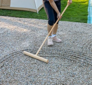 Großer Zen Garten Glätter Werkzeug - Outdoor großer T-förmiger japanischer Gartenrechen 48... - Bild 1 von 9