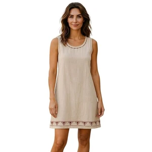 Kiko Damen Beings Kleid 100% Leinen Rundhals Gr. M Nagelneu #933 - Bild 1 von 10