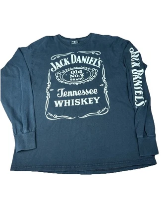 Jack Daniels T Shirt Large Vintage 2000s Y2K Long Sleeve Whiskey Alcohol - Image 1 of 4