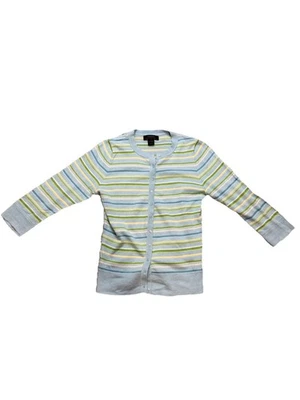 Cárdigan colorido Y2K Express cachemir mezcla de algodón azul y verde talla pequeña Foto 1 de 4