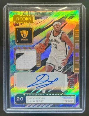 2023-24 Panini Recon Day Ron Sharpe Seasoned Pro Patch Auto Gold #10/10 Nets - Image 1 of 2