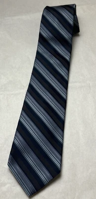 Corbata para hombre Michael Michael Kors - rayas diagonales plateadas y marrones - 100 % seda Foto 1 de 4