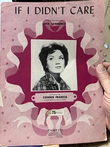 B CONNIE FRANCIS sheet music ‘If I Didn’t Care’ - Picture 1 of 1