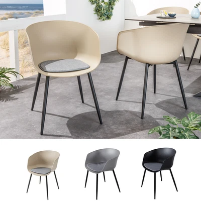 RIESS-AMBIENTE.DE Esszimmerstuhl DESIGNO FARBWAHL Kunststoff Gartenstuhl Armlehne Indoor Outdoor