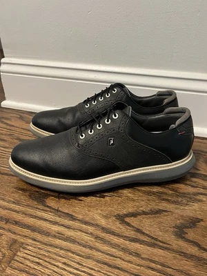 EUC Footjoy Traditions Spiked Golf Shoes 57904 Black Size US 13 - Image 1 of 4