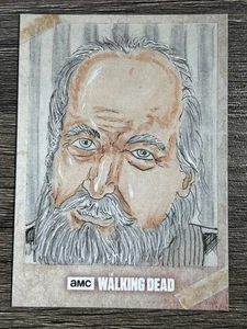1/1 Hershel Greene Walking Dead Topps Trading Card Hand Drawn Art One Of One - Picture 1 of 4