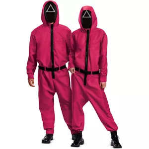 Disguise Licensed Squid Game Triangle Guard Jumpsuit Adult Unisex Costume 144279 - Picture 1 of 6