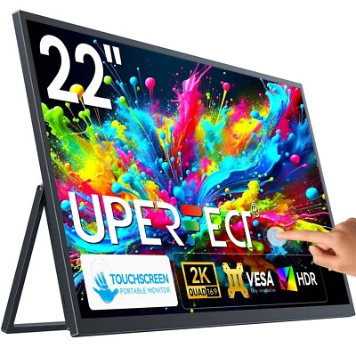 UPERFECT 22" 2K Touchscreen Portable Larger Monitor Computer Screen Fresstanding - Image 1 of 4