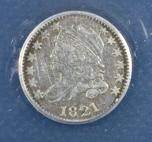 1821 Large Date 10C Capped Bust Dime ANACS ss25 Details gereinigt - Bild 1 von 3