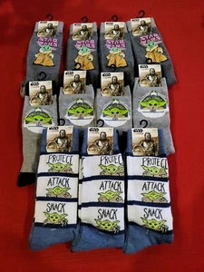 NWT 11 Pairs STAR WARS MANDALORIAN BABY YODA CHILD Socks PROTECT ATTACK SNACK - Picture 1 of 8