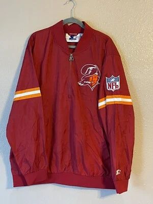 Men's 2X Starter Red Tampa Bay Buccaneers Throwback Jet Half-Zip Pullover Jacket - Image 1 of 4