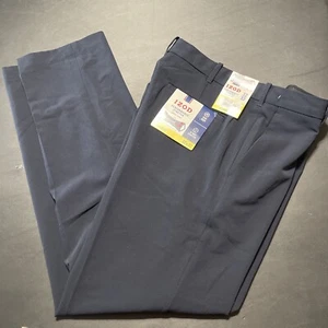 Pantaloni eleganti dritti Izod Performance elasticizzati comodi flessibili blu navy 32x32 - Foto 1 di 11