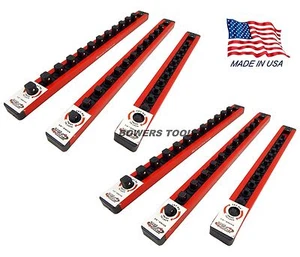 Mechanics Time Saver 1/4 3/8 1/2 in Drive Lock A Socket Rail Rack MTS USA Made - Picture 1 of 3