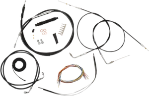 La Choppers Complete Black Vinyl Braided Handlebar Cable Brake Line Kit - Picture 1 of 1