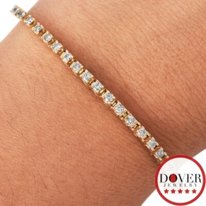 Estate 1.22ct Diamond 14K Gold Raised Round Prong Tennis Bracelet 10.5 gr NR - Picture 1 of 5